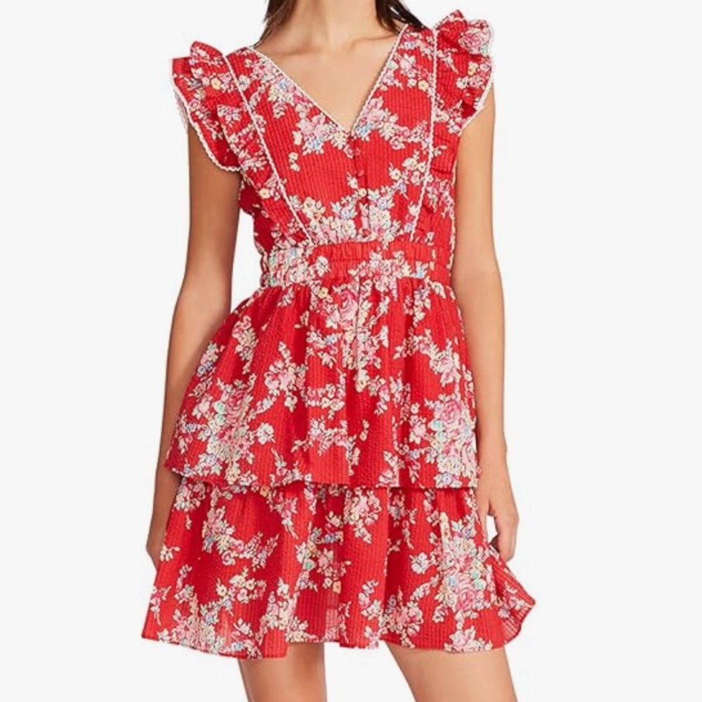 Betsey Johnson Ruffle Floral Sleeveless Sundress excellent condition super cute!